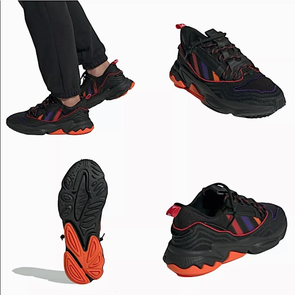 (MEN 8.5 / WOMEN 9.5) Adidas Ozweego Zip Chinese New Year Black Red Q47187 Shoes